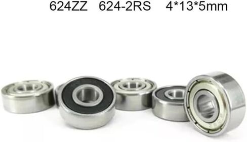 624zz 624-2rs تحمل ABEC-1 5/10pcs 4x13x5 مم آلة قطع الأسلاك مصغرة 624-2z محامل الكرة 624 RS EMQ Z3V3 (5pcs ، 624zz) in Kuwait