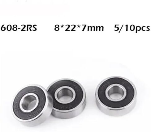 5/10pcs/مجموعة 608 2RS Ball Bearing ABEC-1 8x22x7 mm الأخدود العميق محامل كرة مغلقة 608RS Z3V3 608-2RS 608RS (10pcs) in Kuwait