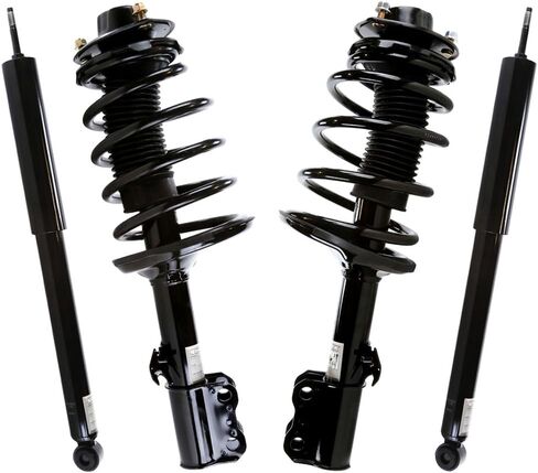 AutoShack Front Complete Strut & Coil Spring Assembly with Rear Shock Absorbers Set for 1998-2003 Toyota Sienna 3.0L V6 FWD | Full-vehicle Suspension System Replacement Kit KS47245-CST100252 in Saudi Arabia