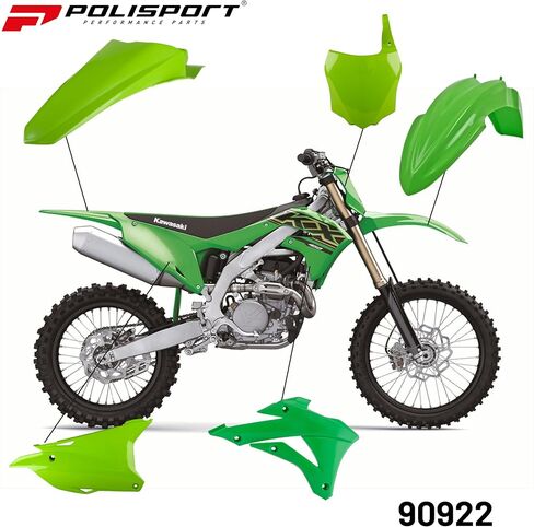 Polisport Motocross (MX) Replica Plastic Kit for Kawasaki KX 85/100/112 (2014-21) – OEM Quality, Durable, Flexible & Perfect Fit – Green in Saudi Arabia