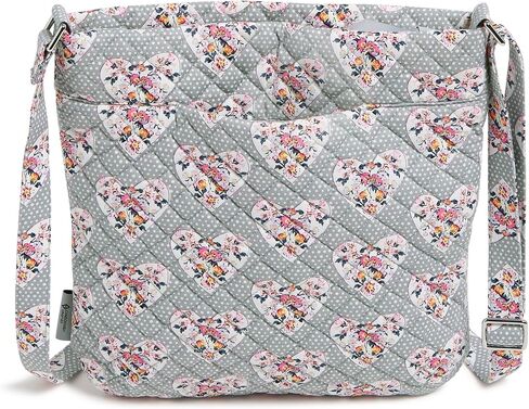 محفظة Vera Bradley Cotton Collegiate ذات السحاب الثلاثي Hipster Crossbody (تتوفر فرق متعددة)، كستنائي/أبيض Rain Garden in Saudi Arabia