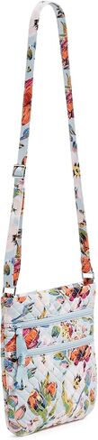 محفظة Vera Bradley Cotton Collegiate ذات السحاب الثلاثي Hipster Crossbody (تتوفر فرق متعددة)، كستنائي/أبيض Rain Garden in Saudi Arabia