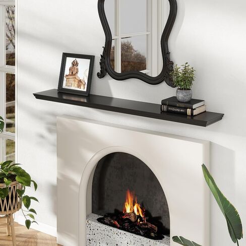 أرفف عائمة للجدار ، رف أبيض معلق أبيض بطول 36 بوصة للمطبخ ، غرفة المعيشة ، المكتب ، غرفة نوم ، حمام ، رف الكتب الخشبي القديم للمنزل للديكور المنزلي in Kuwait