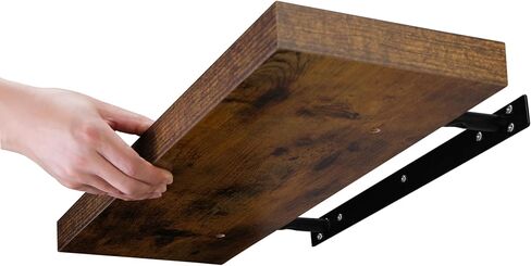 LA GRANGE RANGE® 23.6" Floating Shelves For Wall, 2x Pack Wall Shelves for Storage & Décor, Perfect for Bathroom, Bedroom, Kitchen, Living Room, Natural Wood Finish with Hidden Bracket (Glacial White) in Saudi Arabia