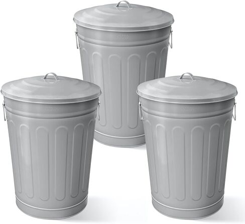 Plexon 13-Gallon Galvanized Steel Round Trash Can with Lid in Saudi Arabia