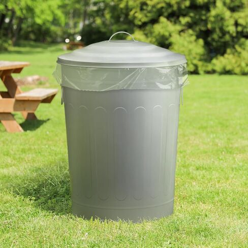 Plexon 13-Gallon Galvanized Steel Round Trash Can with Lid in Saudi Arabia