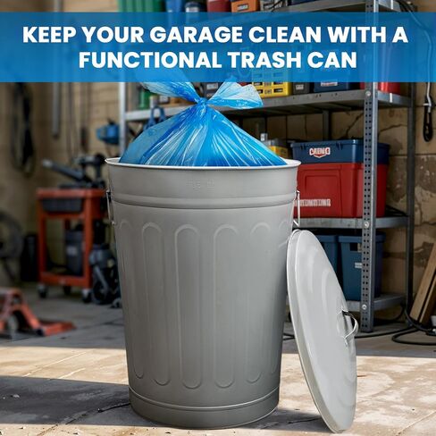 Plexon 13-Gallon Galvanized Steel Round Trash Can with Lid in Saudi Arabia
