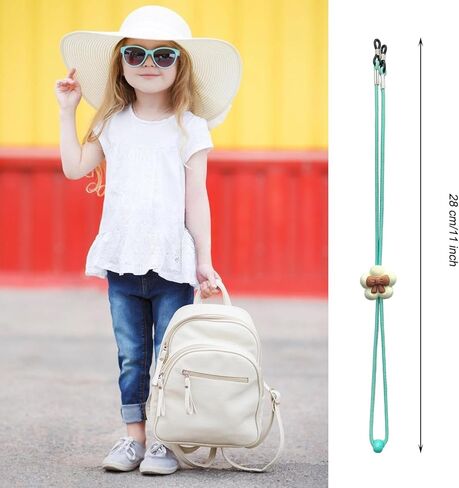 10 PCS kids glasses strap adjustable Anti-Skid lanyards cord for girls prescription glasses sunglass with cute cartoon buckle cute kitty theme colorful in Kuwait