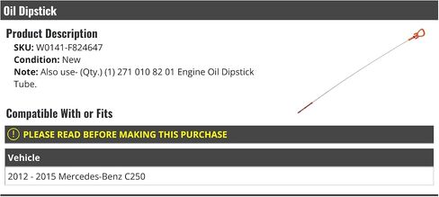 Dipsick Oil-متوافق مع 2012-2015 Mercedes-Benz C250 in Saudi Arabia