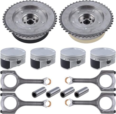 GM 2.4L Engine Rebuild Overhaul Kit w/Timing Chain VVT & Rods Compatible with Chevrolet Buick GMC Saturn Pontiac Replace# 12654958 12609858 HS54874HS in Saudi Arabia