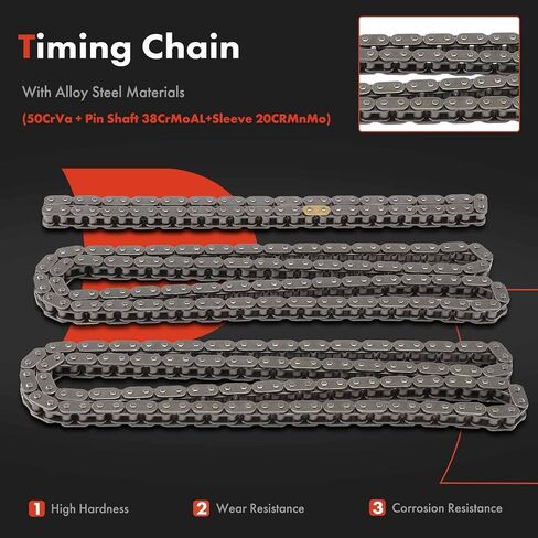 A-Premium Engine Timing Chain Kit W/Sprocket & Tensioner & Guide Compatible with Cadillac, Buick & Oldsmobile - SRX, DTS, STS, XLR, Lucerne, Allante, DeVille, Eldorado, Seville, Aurora - V8 4.0L 4.6L in Saudi Arabia