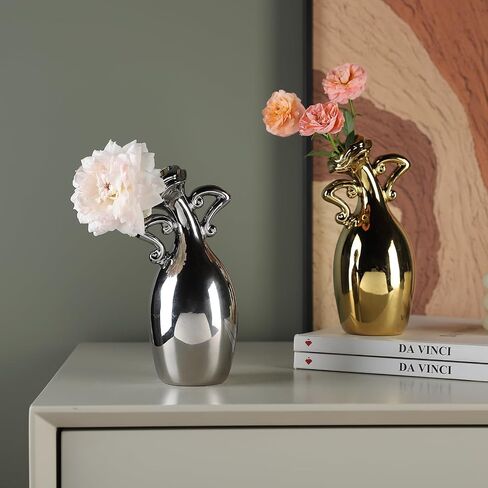 Vase with Attitude, Black Speckled Ceramic Flower Vase, 7inch Modern Decorative Vase Centerpiece for Living Room, Kitchen, Office Wedding Or Gifts in Saudi Arabia