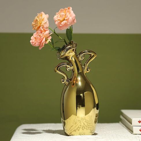 Vase with Attitude, Black Speckled Ceramic Flower Vase, 7inch Modern Decorative Vase Centerpiece for Living Room, Kitchen, Office Wedding Or Gifts in Saudi Arabia