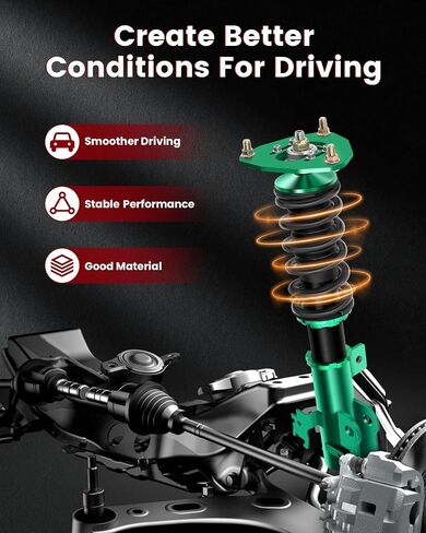Cciyu Coilover Suspension Sugfbers Right Coilovers قابلة للتعديل قابلة للتعديل لخفض مجموعة مناسبة للفترة 2011-2016 لـ Scion TC (سوق أمريكا الشمالية وكندا) in Saudi Arabia