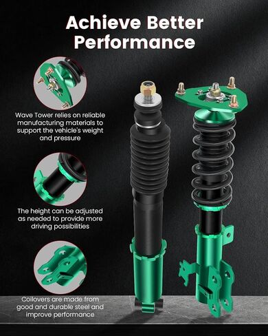 Cciyu Coilover Suspension Sugfbers Right Coilovers قابلة للتعديل قابلة للتعديل لخفض مجموعة مناسبة للفترة 2011-2016 لـ Scion TC (سوق أمريكا الشمالية وكندا) in Saudi Arabia