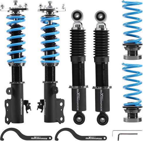 maxpeedingrods coilover ل toyota RAV4 2006-2012 ، 24 مستويات مثبطات قابلة للتعديل ملفات التعليق طقم ، تعديل ارتفاع ركوب T6 ترقية مجموعات خفض الأزرق in Saudi Arabia