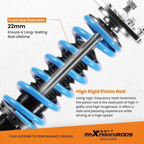 maxpeedingrods coilover ل toyota RAV4 2006-2012 ، 24 مستويات مثبطات قابلة للتعديل ملفات التعليق طقم ، تعديل ارتفاع ركوب T6 ترقية مجموعات خفض الأزرق in Saudi Arabia
