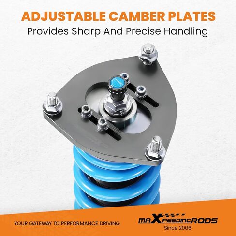 maxpeedingrods coilover ل toyota RAV4 2006-2012 ، 24 مستويات مثبطات قابلة للتعديل ملفات التعليق طقم ، تعديل ارتفاع ركوب T6 ترقية مجموعات خفض الأزرق in Saudi Arabia
