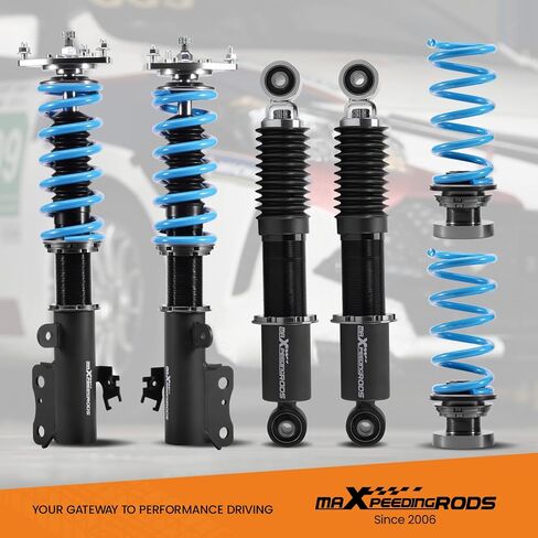 maxpeedingrods coilover ل toyota RAV4 2006-2012 ، 24 مستويات مثبطات قابلة للتعديل ملفات التعليق طقم ، تعديل ارتفاع ركوب T6 ترقية مجموعات خفض الأزرق in Saudi Arabia