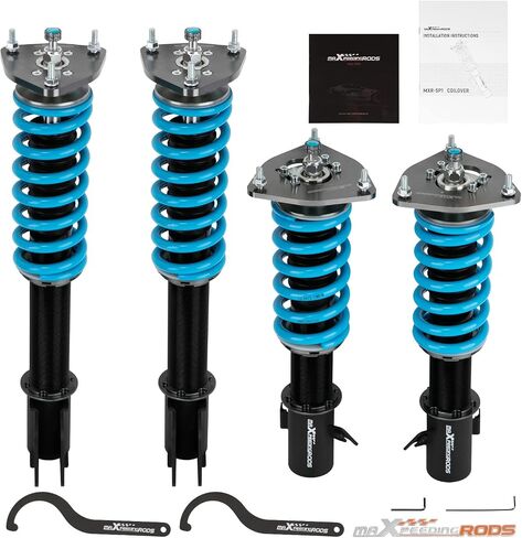 MaxPeedingRods Coilover لـ Subaru Impreza WRX 2000-2007 ، STI 2000-2004 ، لـ Subaru Forester 2003-2008 ، 24 مستويات قابلة للتعديل مع مجموعة Coilover Attrable ، طقم خفض الارتفاع T6. in Saudi Arabia