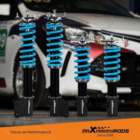 MaxPeedingRods Coilover لـ Subaru Impreza WRX 2000-2007 ، STI 2000-2004 ، لـ Subaru Forester 2003-2008 ، 24 مستويات قابلة للتعديل مع مجموعة Coilover Attrable ، طقم خفض الارتفاع T6. in Saudi Arabia