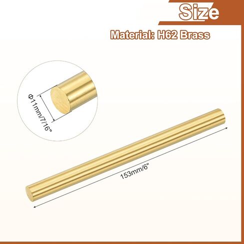 uxcell 8 Pcs 5/64"(1.8mm) Dia Brass Solid Round Rod, 6"(153mm) Length H62 Brass Lathe Bar Stock Round Brass Rod for DIY Crafts Industry Construction in Saudi Arabia