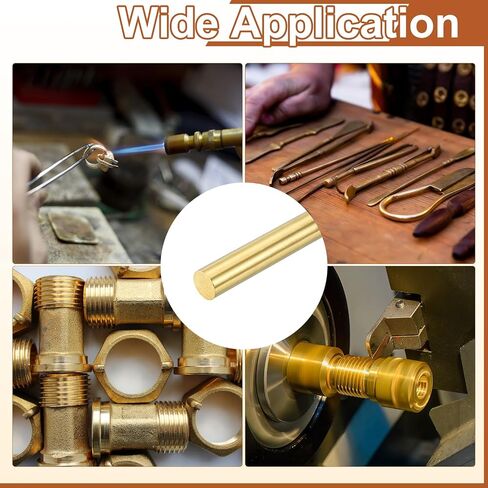 uxcell 8 Pcs 5/64"(1.8mm) Dia Brass Solid Round Rod, 6"(153mm) Length H62 Brass Lathe Bar Stock Round Brass Rod for DIY Crafts Industry Construction in Saudi Arabia