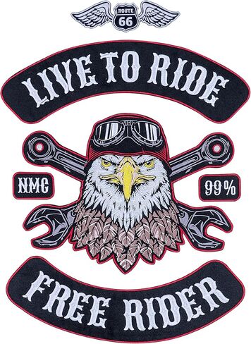 7SHARRRKS Lone Wolf Patch Set 5 PCS 11-15 Inces Back Patch Large Patch for Adults or Motorcycle Club Iron on Patch Embroidered Patch for Vest Leather Jackets T-Shirt in Saudi Arabia