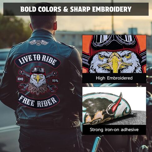 7SHARRRKS Lone Wolf Patch Set 5 PCS 11-15 Inces Back Patch Large Patch for Adults or Motorcycle Club Iron on Patch Embroidered Patch for Vest Leather Jackets T-Shirt in Saudi Arabia
