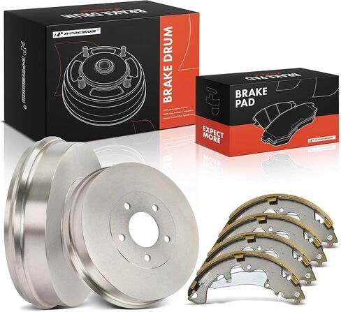 A-Premium 11.69 inch (297mm) Rear Brake Drums + Ceramic Shoes Set Compatible with Select Ford, Mazda and Mercury Models - Escape 2008-2012, Tribute 2009-2011, Mariner 2008-2011, 6-PC Set in Saudi Arabia