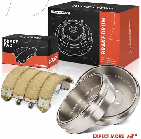 A-Premium 11.69 inch (297mm) Rear Brake Drums + Ceramic Shoes Set Compatible with Select Ford, Mazda and Mercury Models - Escape 2008-2012, Tribute 2009-2011, Mariner 2008-2011, 6-PC Set in Saudi Arabia