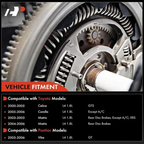 A-Premium Clutch Flywheel متوافق مع Toyota Corolla 2005-2006 ، Matrix 2003-2006 ، Celica 2000-2005 & Pontiac Vibe 2003-2006 ، 1.8L ، ناقل حركة يدوي ، 8 فتحات الترباس ، 106 أسنان in Kuwait