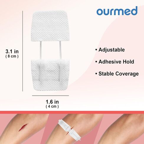Wound Closure Strips(0.6"x 3.1" - 4 Pcs), Butterfly Bandages for Wound Care, Steri Emergency Laceration Closures Without Stitches for Outdoors Use. in Kuwait
