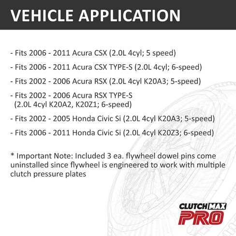 Clutchmaxpro أداء Chromoly القابض الموازنة متوافقة مع 2002-06 Acura RSX Type-S 2006-2011 Acura CSX Honda Civic SI 2.0L K20A2 K20Z1 K20Z3 6 سرعات (CPLSF08037-STF) in Kuwait