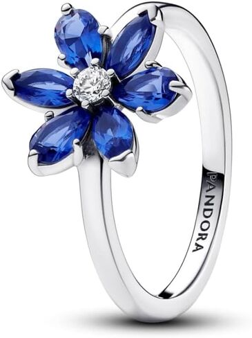 PANDORA Sparkling Blue Herbarium Cluster Ring - Silver Ring for Women - Gift for Her - Sterling Silver with Man-Made Crystals - With Gift Box in Saudi Arabia
