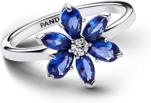 PANDORA Sparkling Blue Herbarium Cluster Ring - Silver Ring for Women - Gift for Her - Sterling Silver with Man-Made Crystals - With Gift Box in Saudi Arabia