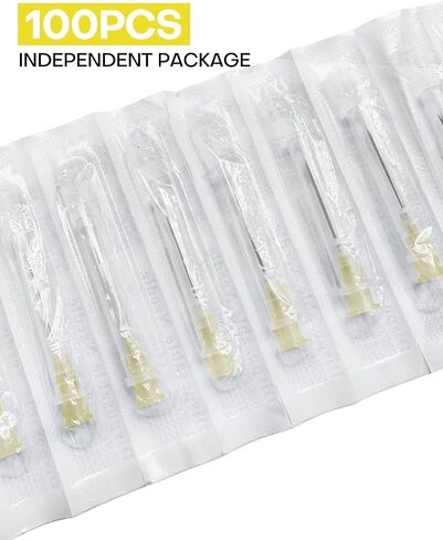 23G 5/8 بوصة إبرة Luer Lock الملحقات الصناعية، 100 قطعة من أدوات المختبر الفردية لإعادة تعبئة السائل والأحبار والنباتات والحرف اليدوية in Saudi Arabia