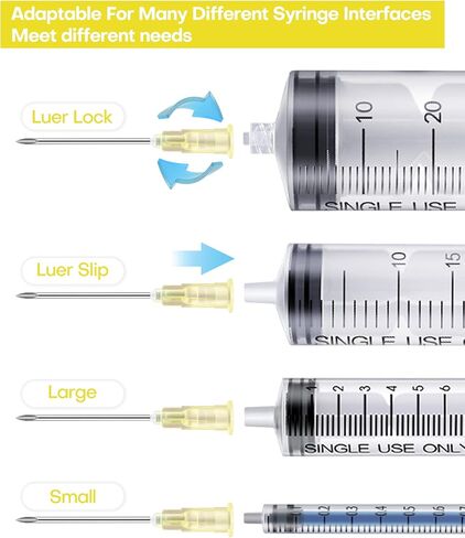 23G 5/8 بوصة إبرة Luer Lock الملحقات الصناعية، 100 قطعة من أدوات المختبر الفردية لإعادة تعبئة السائل والأحبار والنباتات والحرف اليدوية in Saudi Arabia