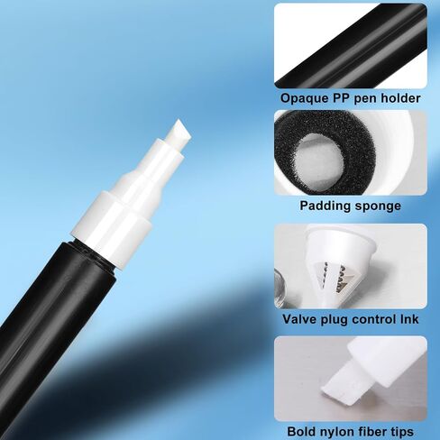 Refillable Touch-up Paint Markers 2Pcs/Pack, 0.5mm Extra Fine Tips, Opaque, Empty Markers for Acrylic, Paint, Glue, Liquid Ink – Perfect for Car Touch-Up, Furniture Repair, And Graffiti Art DIY in Kuwait