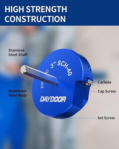 طقم مخرطة أنابيب PVC من DAYDOOR، مخرطة تركيب الأنابيب البلاستيكية تحتوي على 1/2 بوصة، 3/4 بوصة، 1 بوصة، 1 1/4 بوصة، 1 1/2 بوصة، 2 بوصة، 3 بوصة، 4 ''، يتناسب مع المثقاب القياسي مقاس 1/2 بوصة، للاستخدام مع تركيبات Sch. 40 PVC أو CPVC أو ABS - 8 قطع in Saudi Arabia
