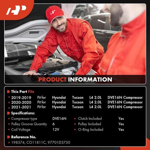 مكيف الهواء A-premium ضاغط AC مع القابض متوافق مع Hyundai Tucson 2019 2020 2021 2.0L in Saudi Arabia