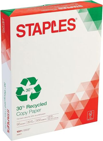 Staples 580336 30% Recycled 11x17 Paper 20 lbs 92 Bright 500/RM in Kuwait