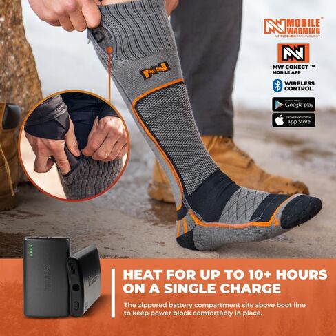 Fieldsheer Pro Merino Wool Heated Socks for Men with Bluetooth Control, Four Heat Settings, Arch Support & Cushioning in Saudi Arabia