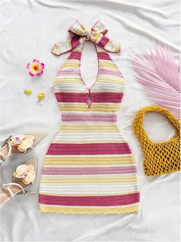 Soly Hux Women Bodycon Halter Halter Dressless بلا أكياس in Saudi Arabia