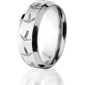 Titanium Ring, Turkey Track, Animal Track Rings, Turkey Jewelry, Hunting Wedding Bands, USA Made in Saudi Arabia