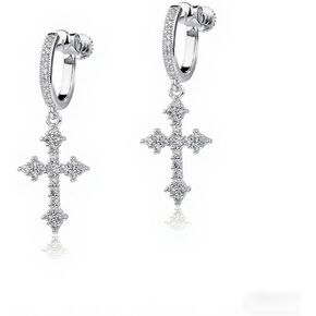 Cross Earrings for Men Women 14K Gold Plated Hypoallergenic Sterling Silver Dangle Drop Earrings in Saudi Arabia