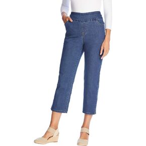 Woman Within Plus Size Flex-Fit Pull-On Denim Capri in Saudi Arabia