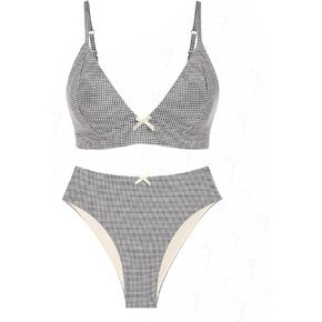 seamoly Vintage Fruit Cherry Print Bow Decor Tied Back High Waisted Bikini Set in Saudi Arabia