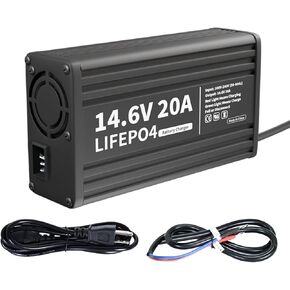 12V 20A Lithium LiFePO4 Battery Charger, 14.6V AC-DC Smart Charger Special for Deep Cycle Rechargeable LiFePO4 Batteries in Saudi Arabia