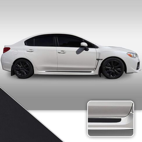دائرة تنورة جانبية الباب لهجة فينيل صائق التفاف التوافق مع سوبارو WRX STI 2015 2016 2017 2018 2019 2020 - Matte Black in Kuwait